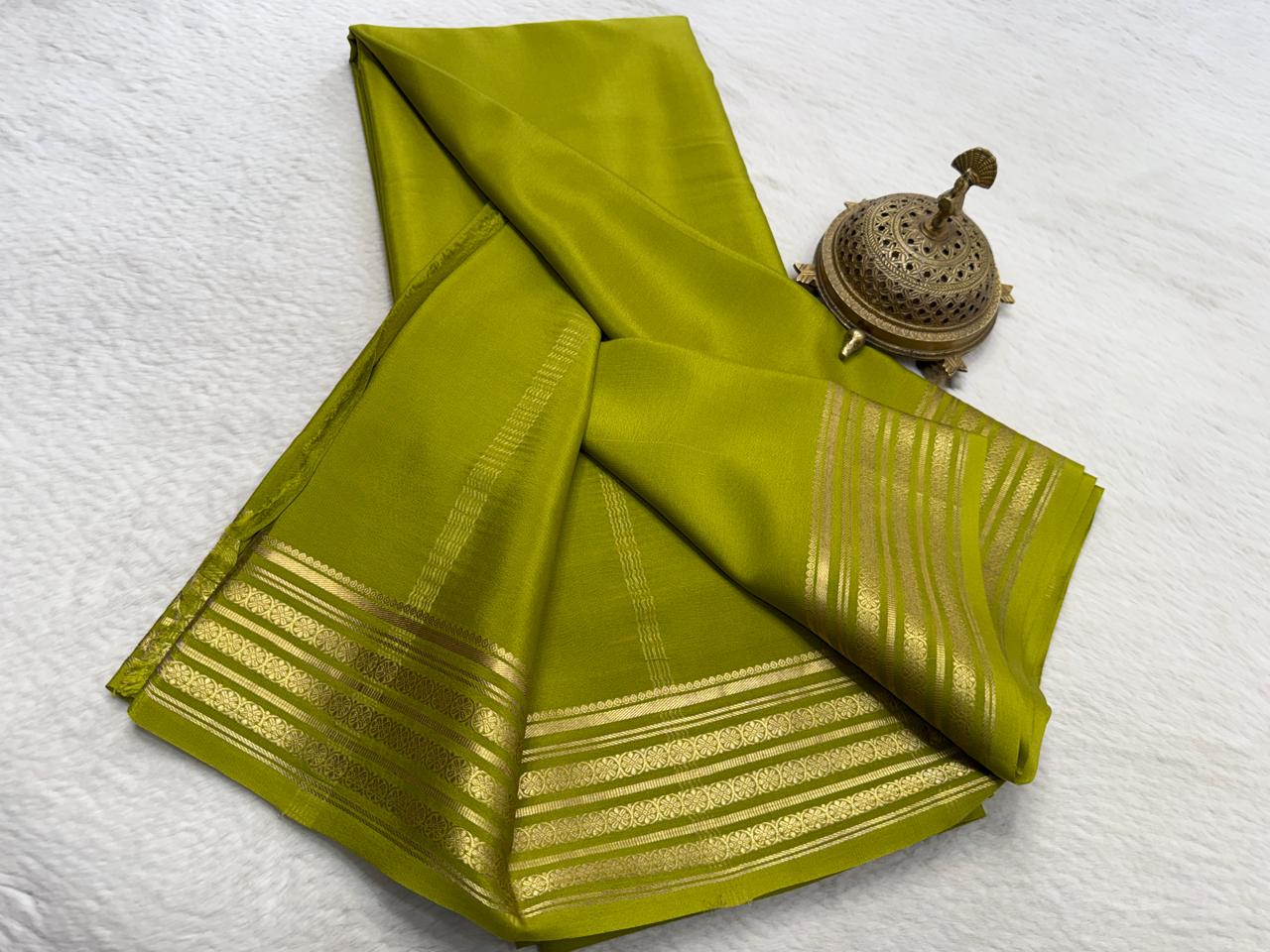 Pure Mysore Crepe Silk Traditional Wedding Saree
