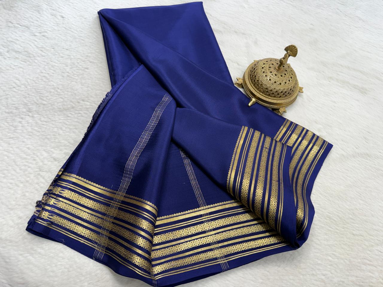 Pure Mysore Crepe Silk Traditional Wedding Saree