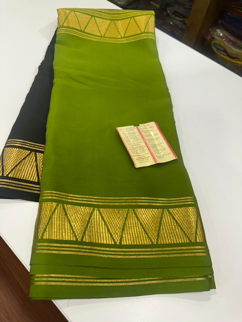 Pure Mysore Crepe Silk Half and Half Saree