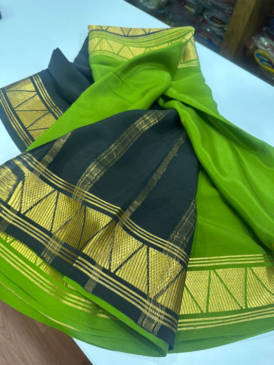 Pure Mysore Crepe Silk Half and Half Saree