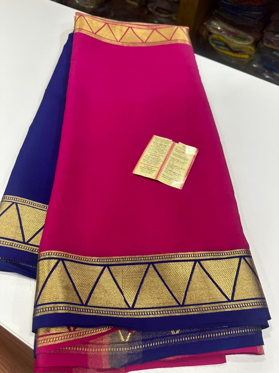 Pure Mysore Crepe Silk Half and Half Saree