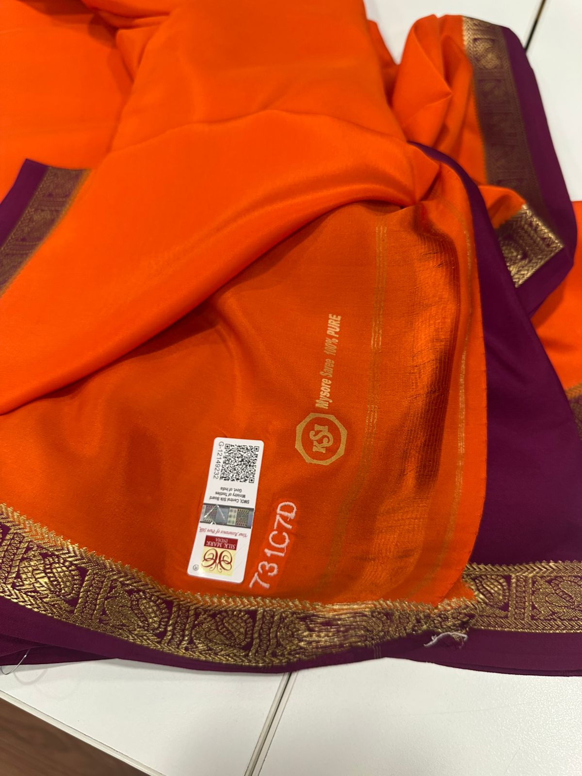 Pure Mysore Silk Real Gold and Silver Zari Work Saree