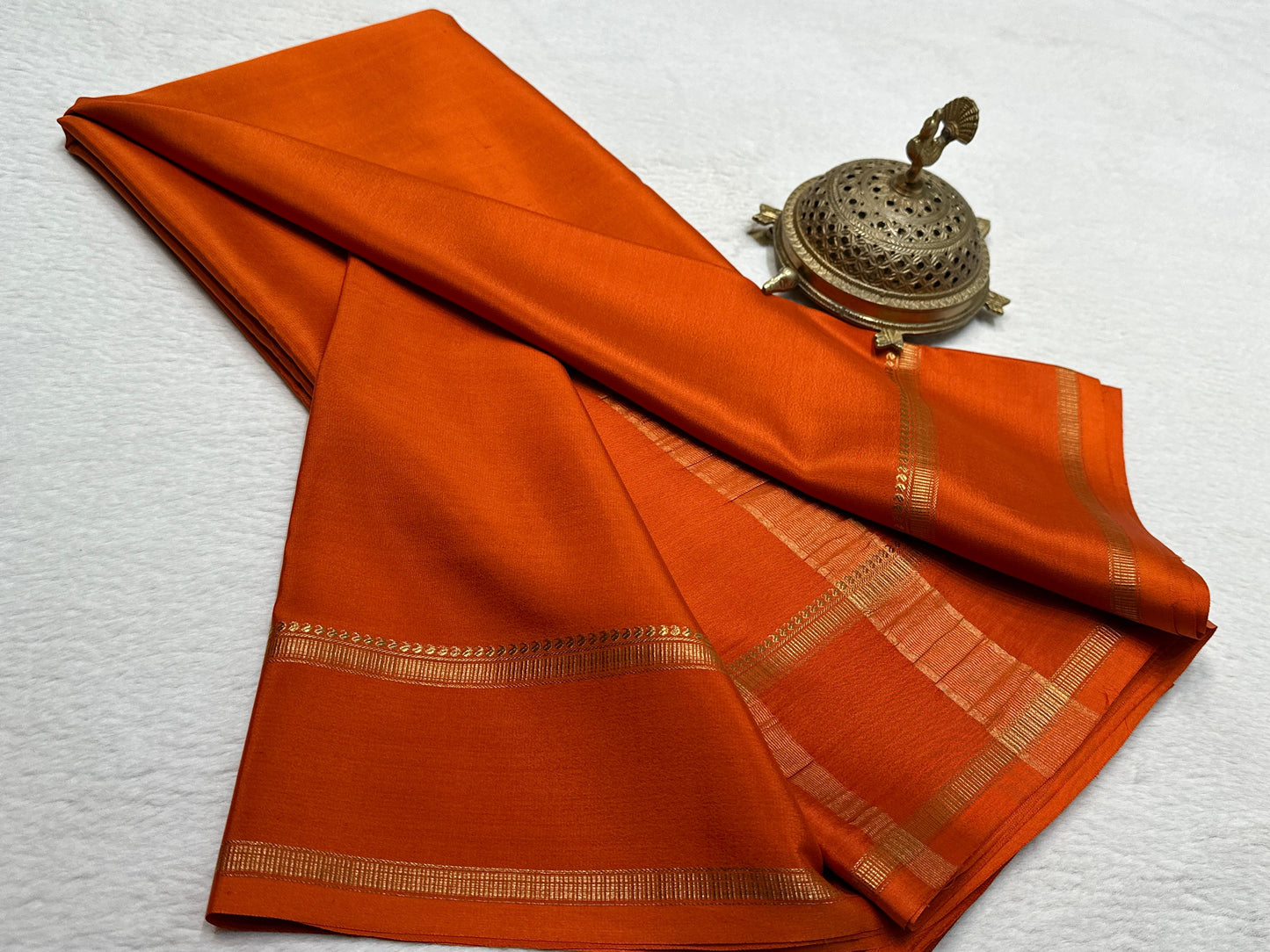 Pure Mysore Silk Real Gold and Silver Zari Work Saree