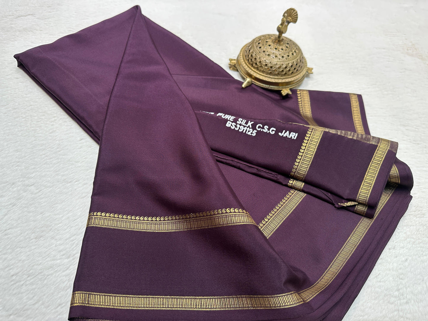 Pure Mysore Silk Real Gold and Silver Zari Work Saree