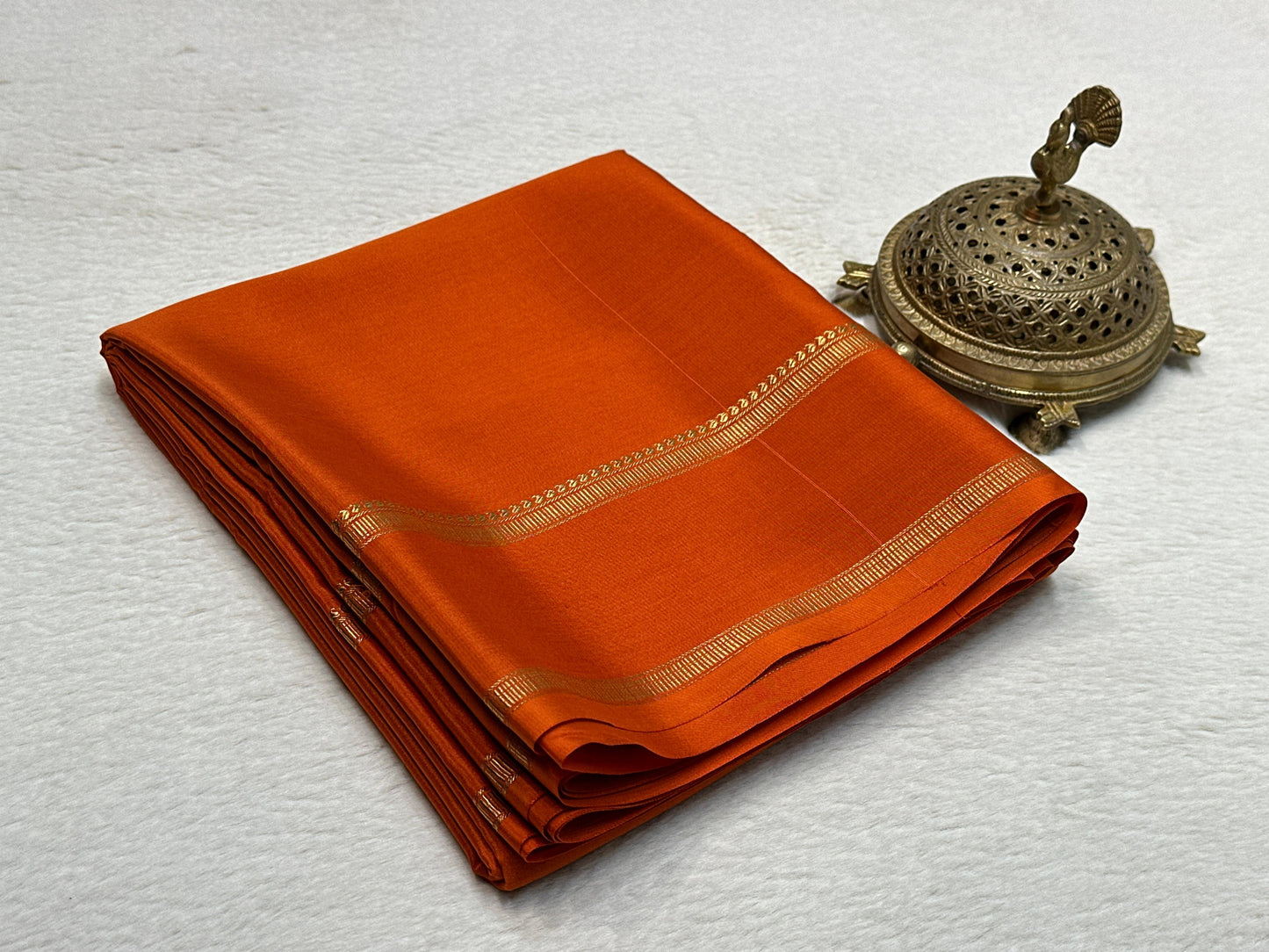 Pure Mysore Silk Real Gold and Silver Zari Work Saree