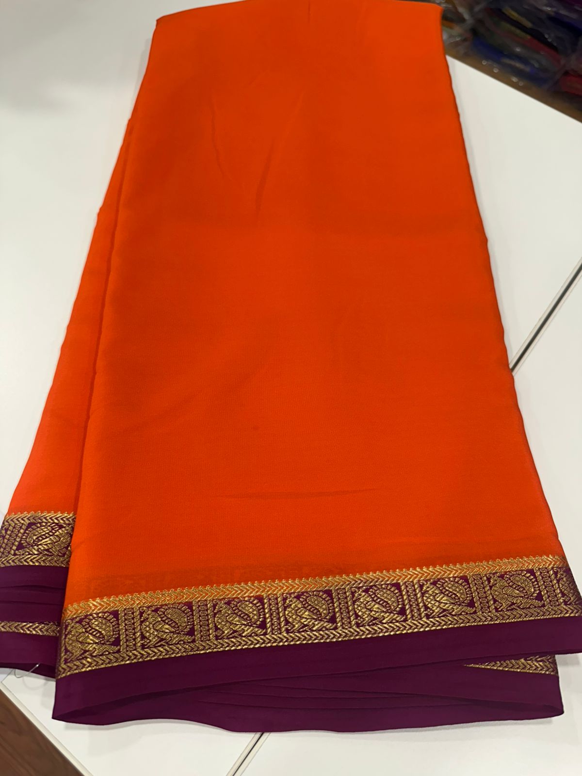 Pure Mysore Silk Real Gold and Silver Zari Work Saree