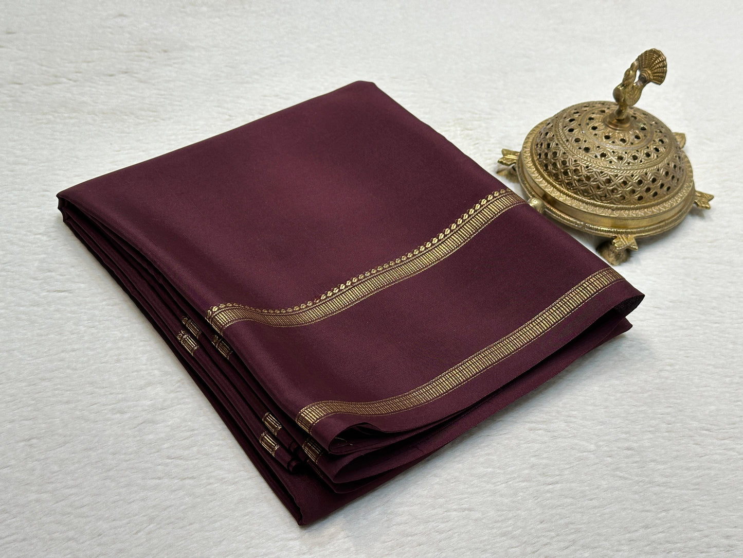 Pure Mysore Silk Real Gold and Silver Zari Work Saree