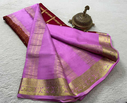 Pure Mysore Silk Checks and Sahara Pattern Saree