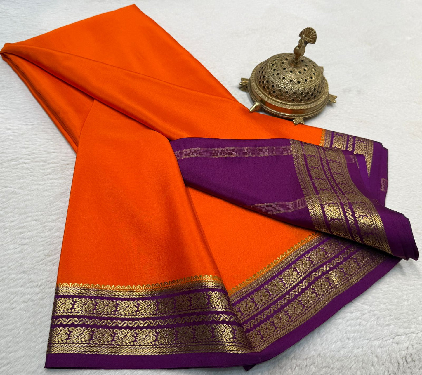 Pure Mysore Silk Mango and Chakra Border Saree