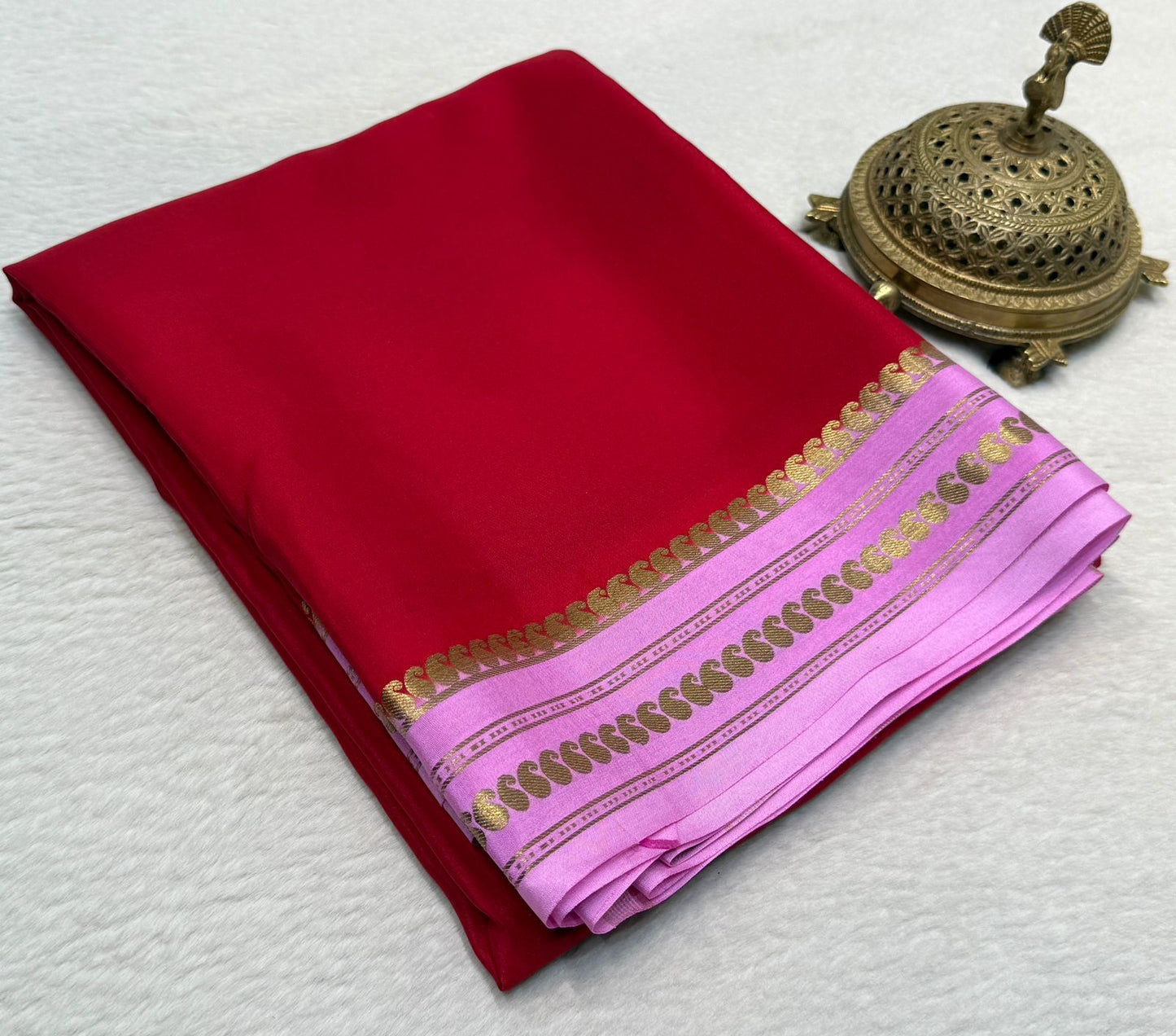 Pure Mysore Silk Mango and Chakra Border Saree