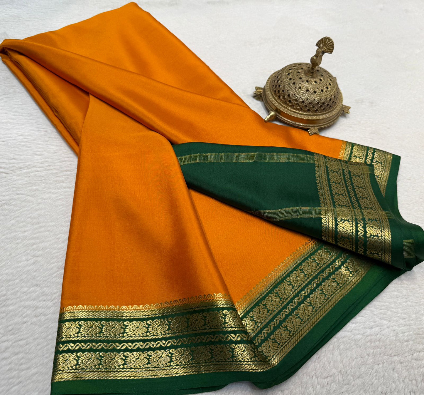 Pure Mysore Silk Mango and Chakra Border Saree