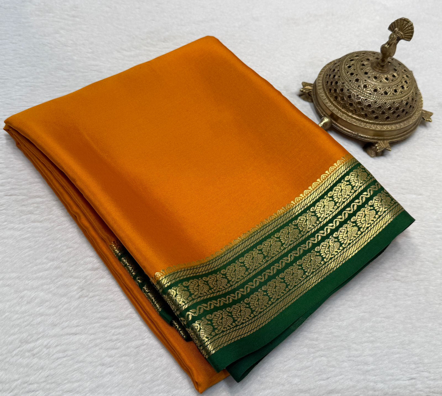 Pure Mysore Silk Mango and Chakra Border Saree