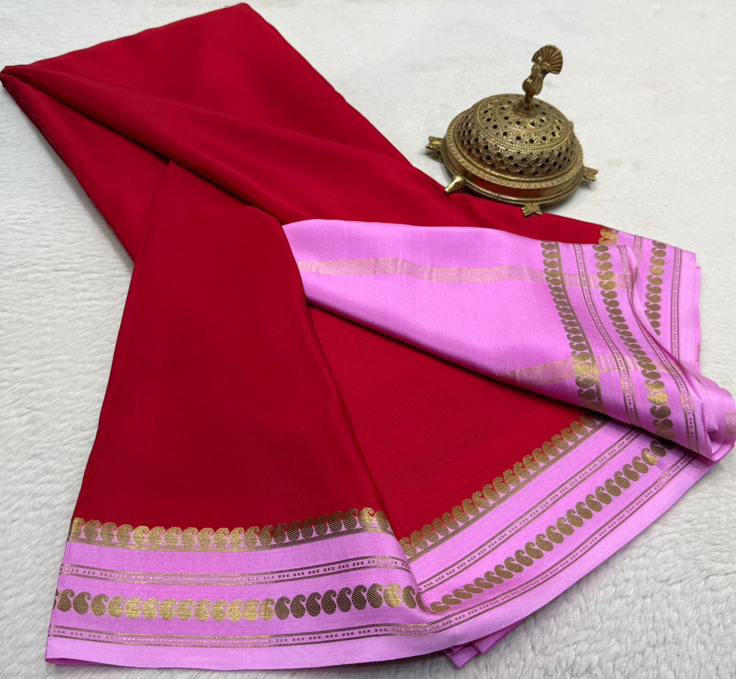 Pure Mysore Silk Mango and Chakra Border Saree
