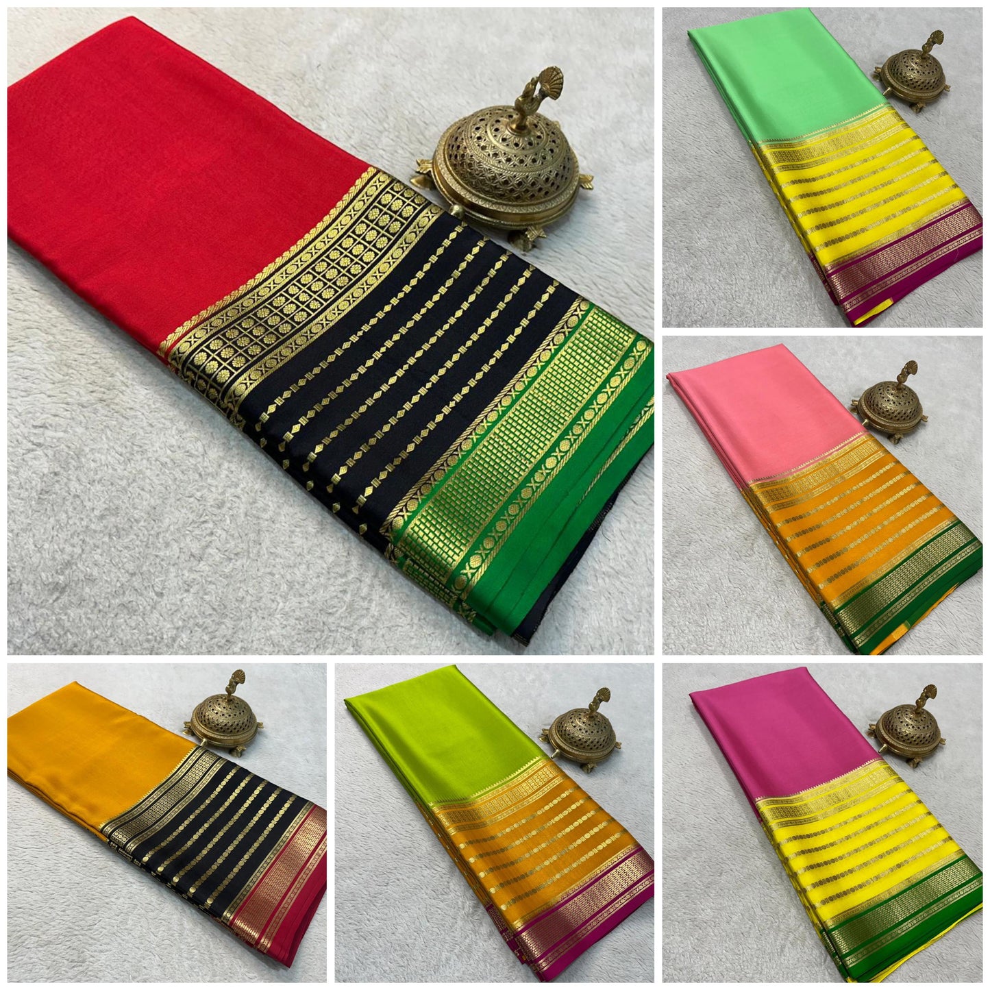 Pure Mysore Silk Plain Saree