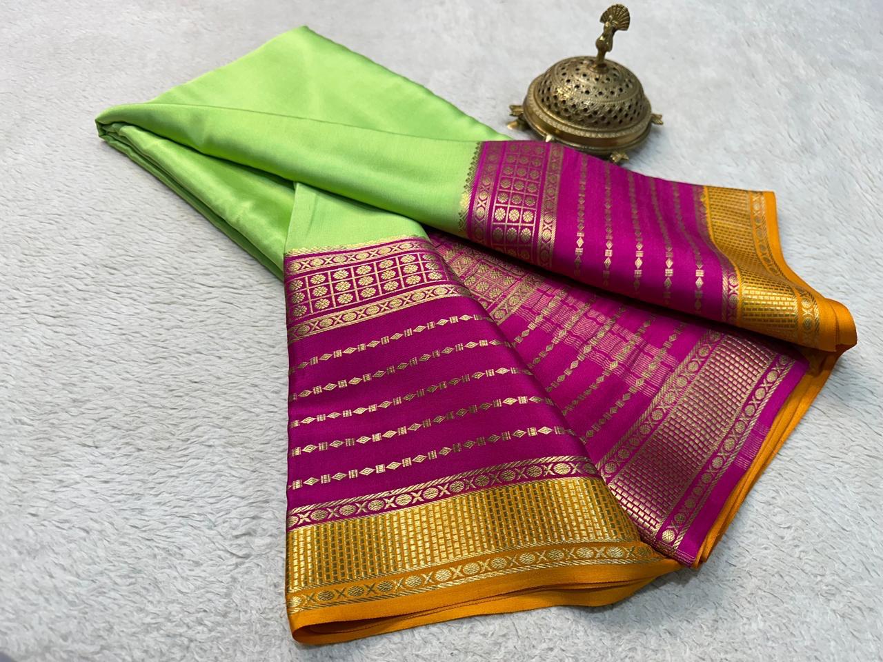 Pure Mysore Silk Plain Saree