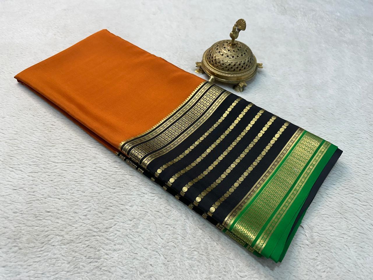 Pure Mysore Silk Plain Saree