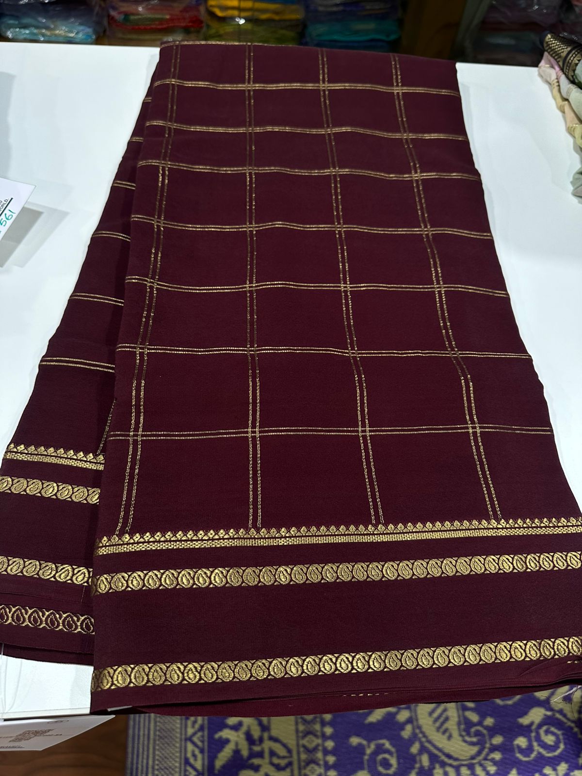 Pure Mysore Silk Saree With Pure Real Gold and Real Silver Zari Work