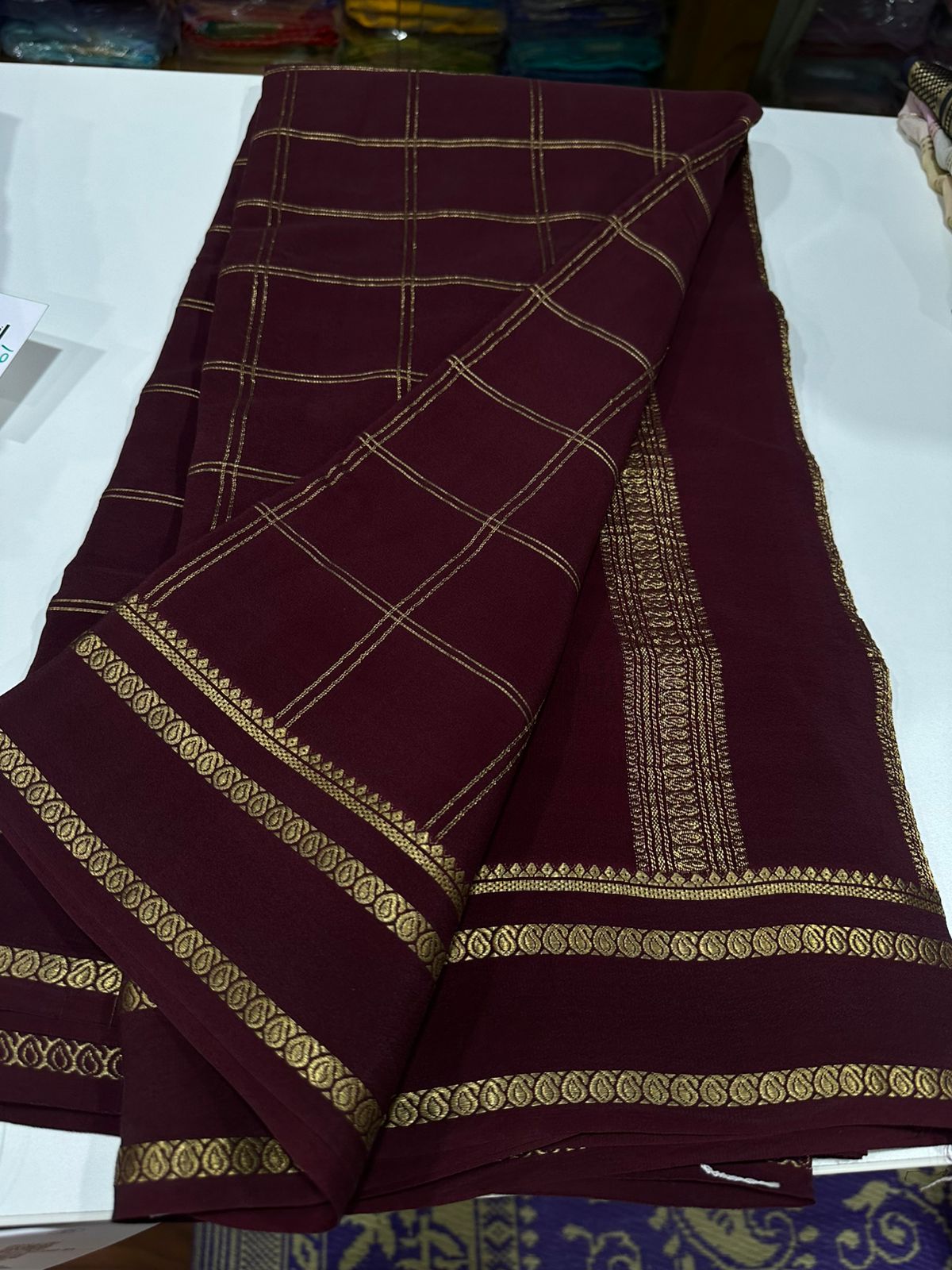 Pure Mysore Silk Saree With Pure Real Gold and Real Silver Zari Work