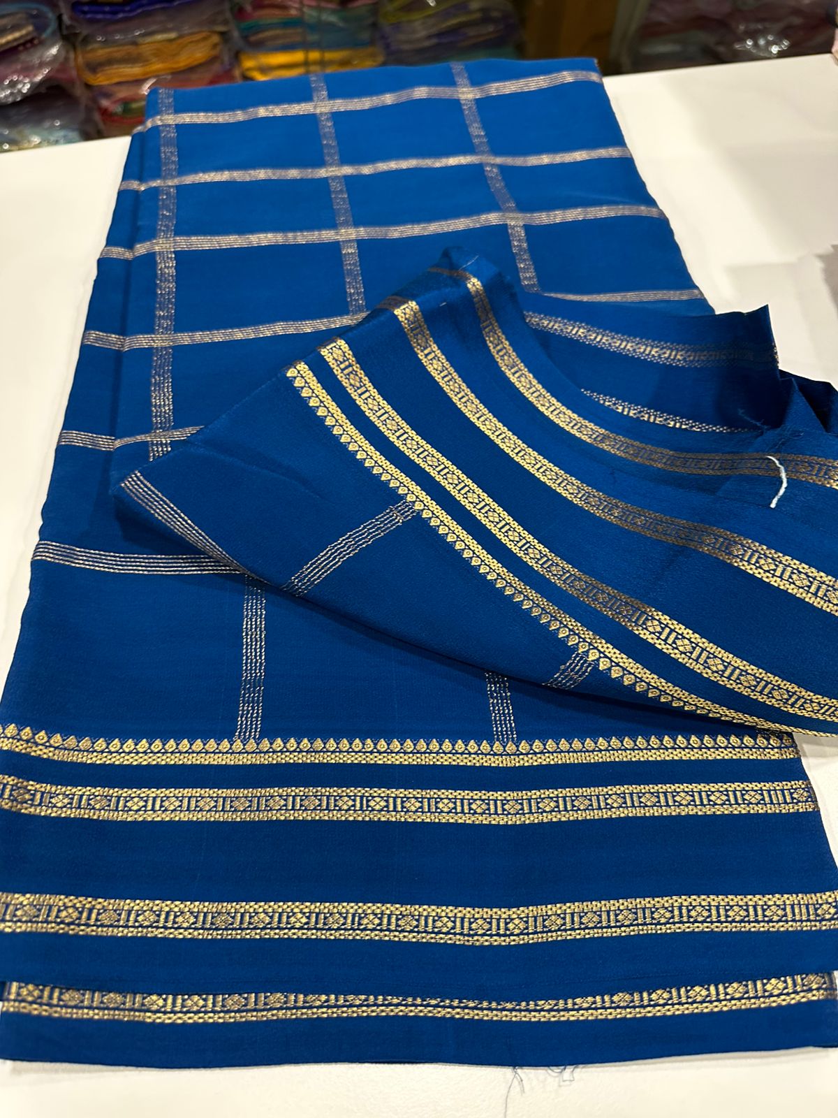 Pure Mysore Silk Saree With Pure Real Gold and Real Silver Zari Work