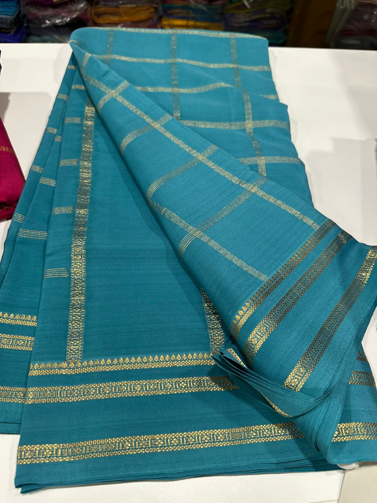 Pure Mysore Silk Saree With Pure Real Gold and Real Silver Zari Work