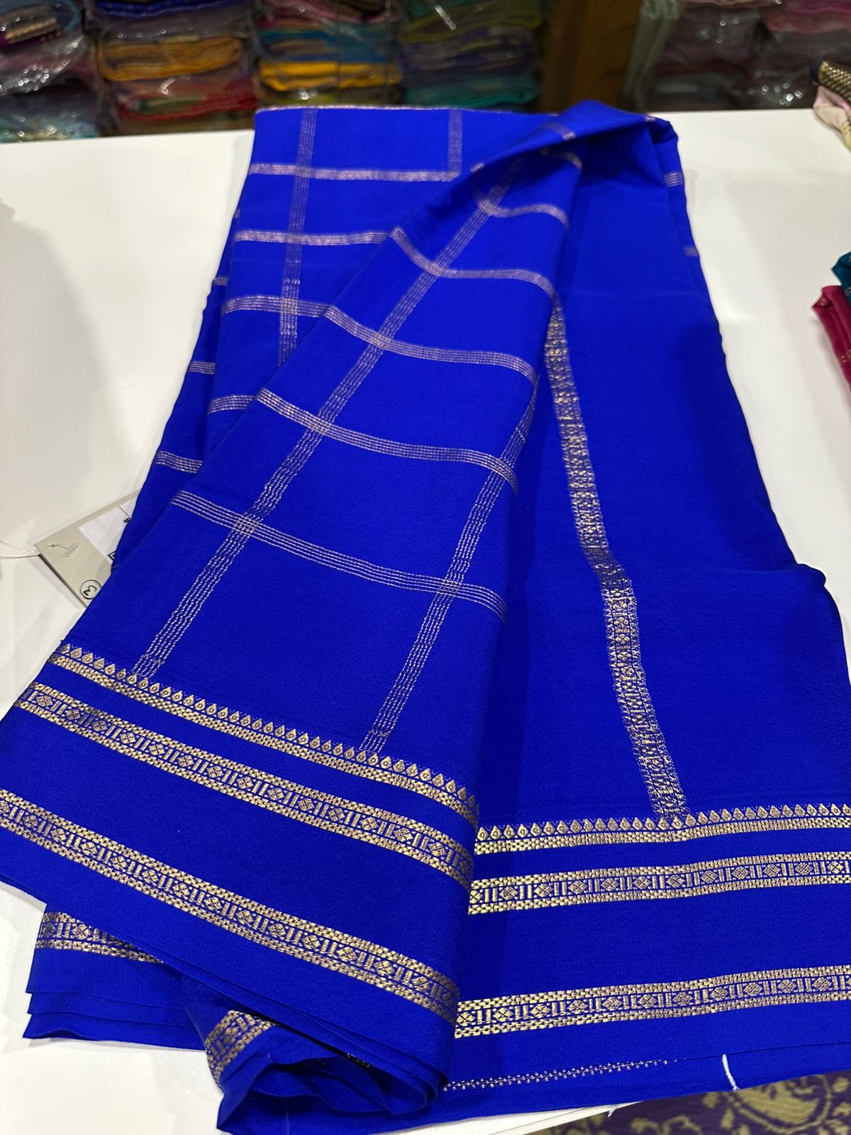 Pure Mysore Silk Saree With Pure Real Gold and Real Silver Zari Work