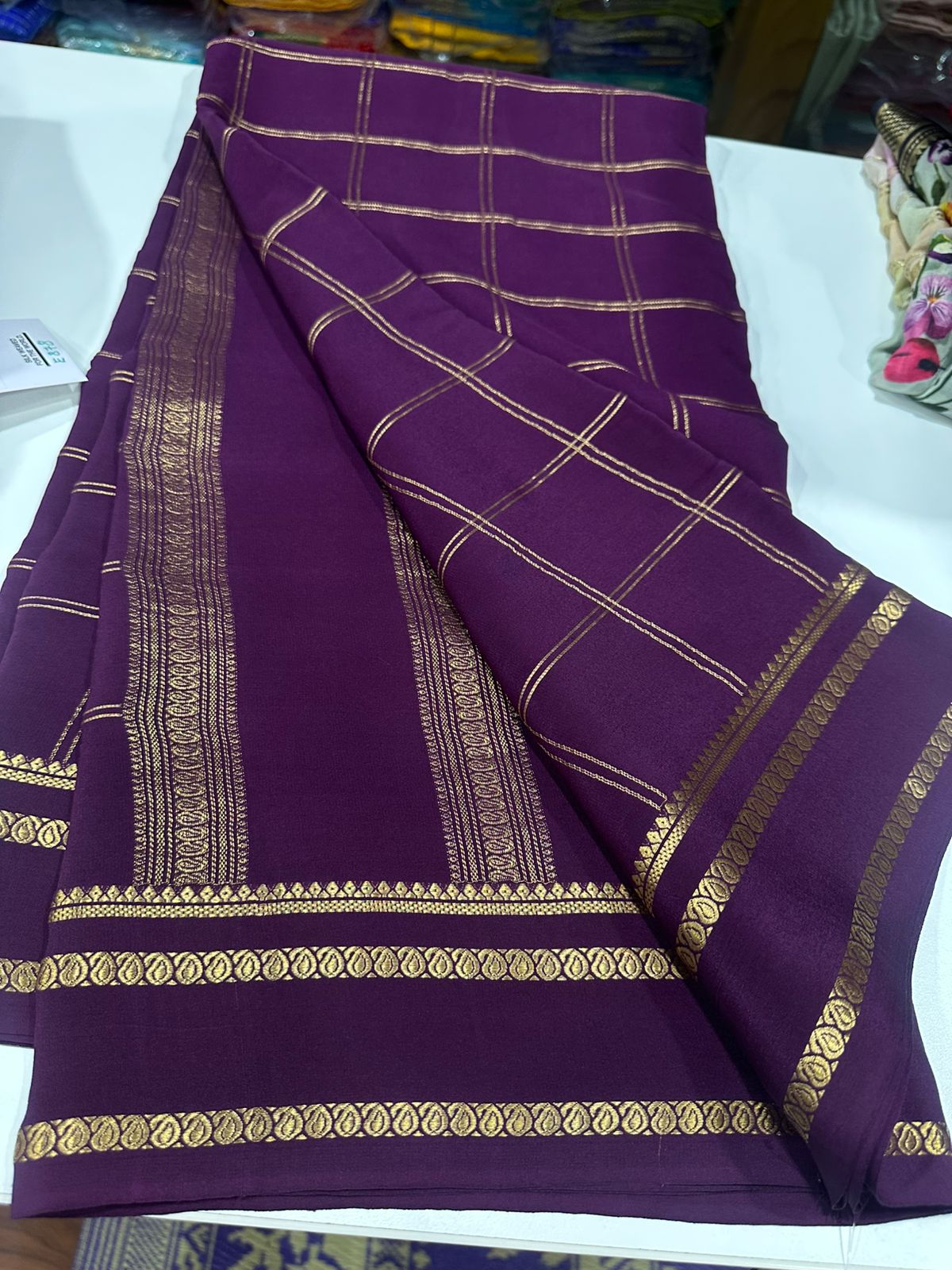 Pure Mysore Silk Saree With Pure Real Gold and Real Silver Zari Work