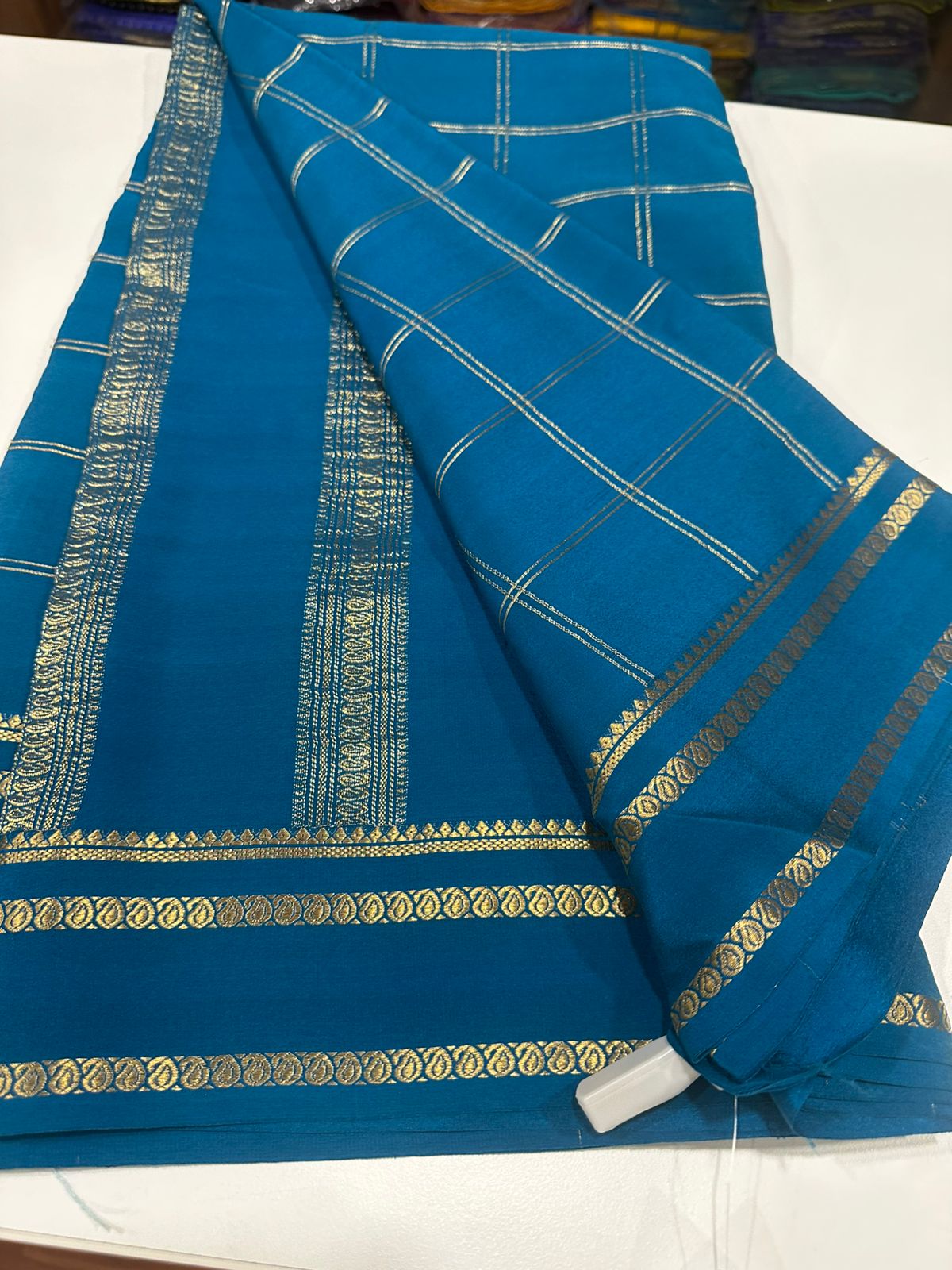 Pure Mysore Silk Saree With Pure Real Gold and Real Silver Zari Work