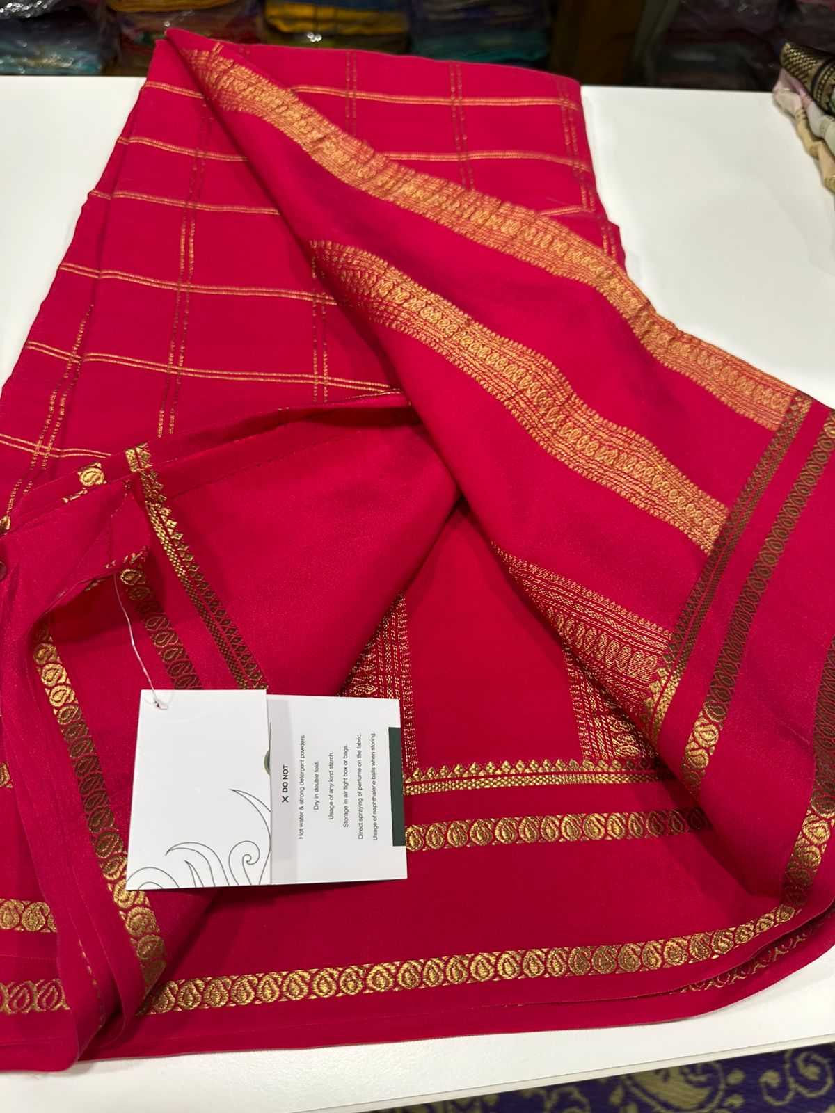 Pure Mysore Silk Saree With Pure Real Gold and Real Silver Zari Work