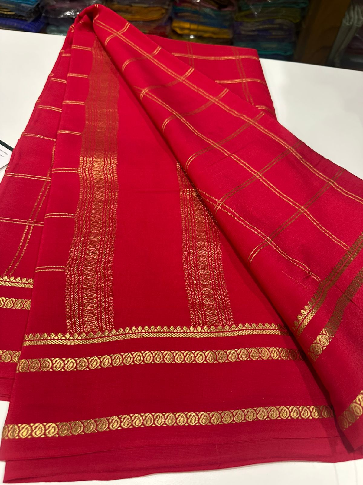 Pure Mysore Silk Saree With Pure Real Gold and Real Silver Zari Work