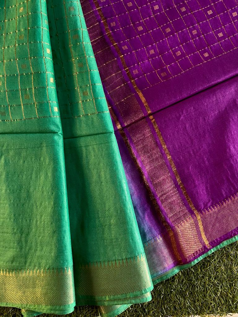 Bhagalpuri Tassar Silk Saree with Madhubani Print Pallu Indiahandmade