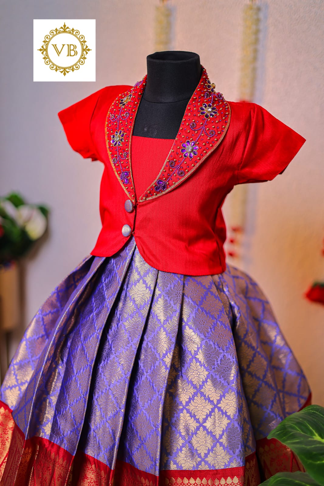 1 - 14 age raw silk kids readymade skirt and top