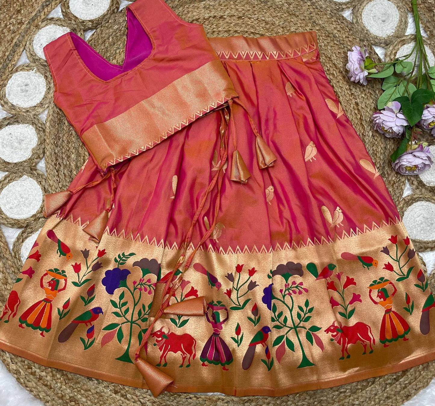 Readymade Paithani Blended Silk Paavadai Sattai