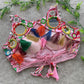 Real mirror with multi +sicvens thread work and kaudi rayal blouse