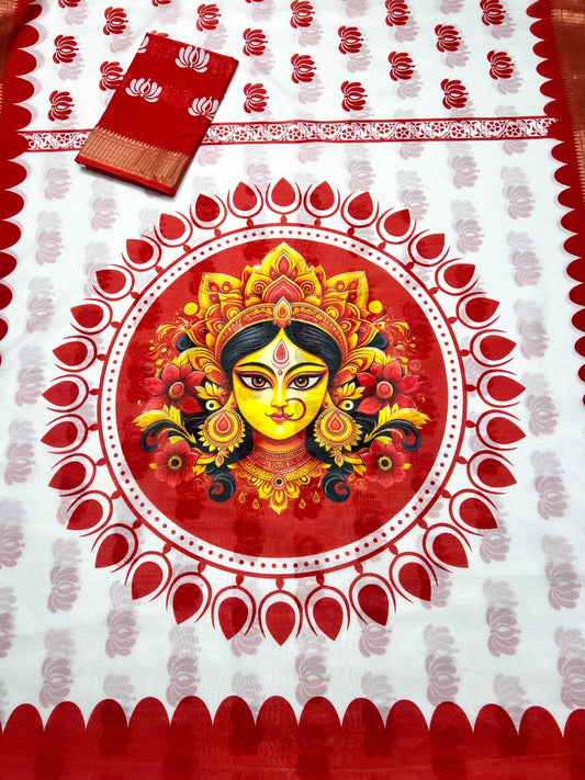 Red Devi Durga Pooja Special Saree Edition