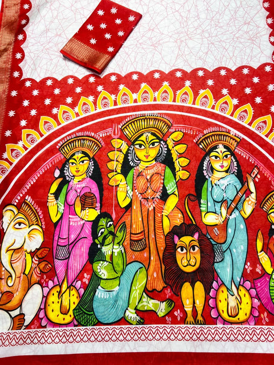 Red Devi Durga Pooja Special Saree Edition