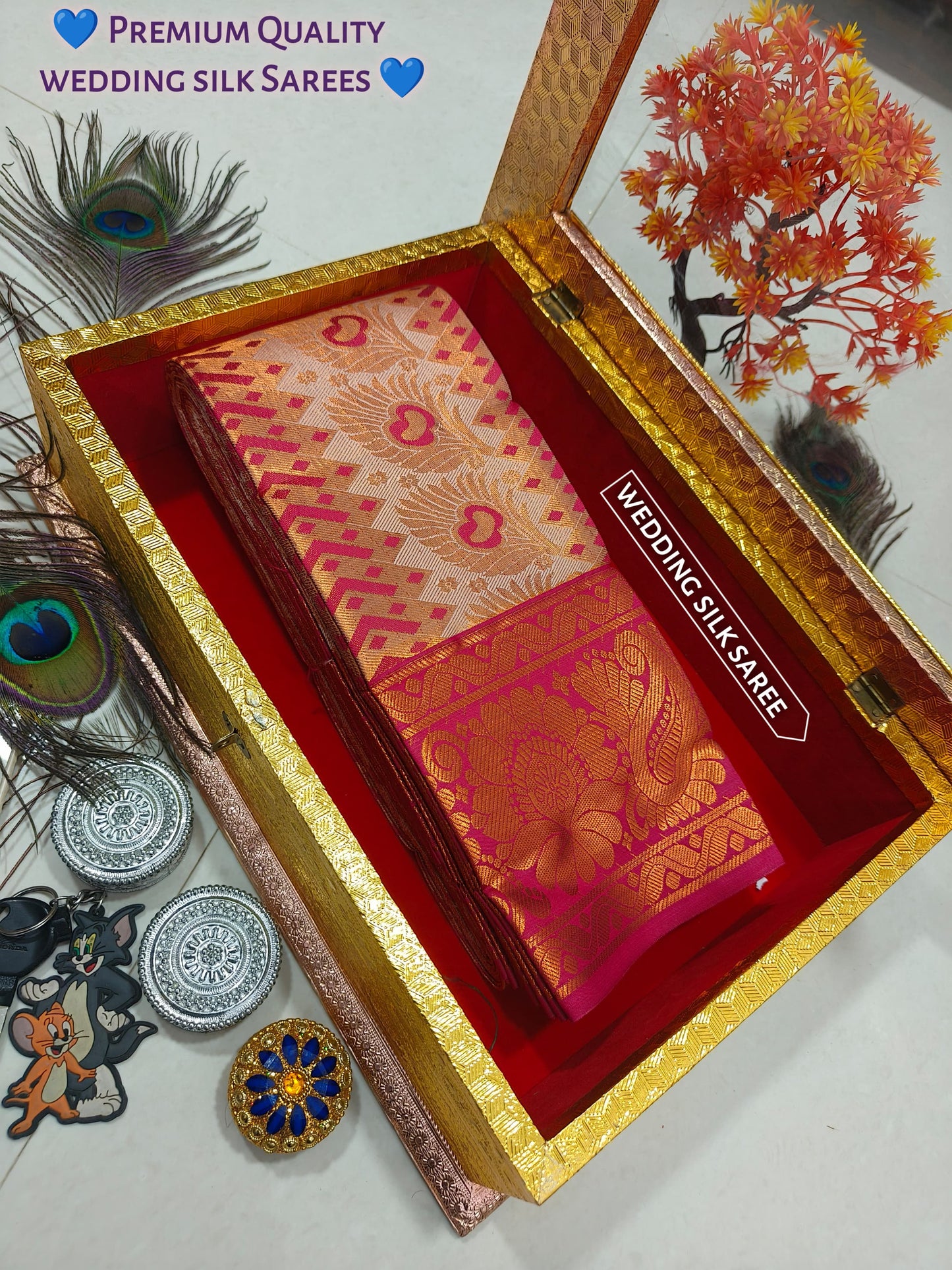 Elegant Samuthrika Vasthrakala Semi Silk Wedding Saree