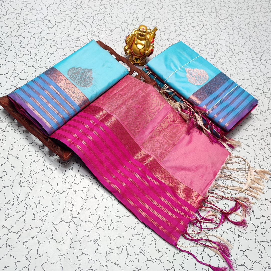 Elampillai Borderless Soft Silk Saree