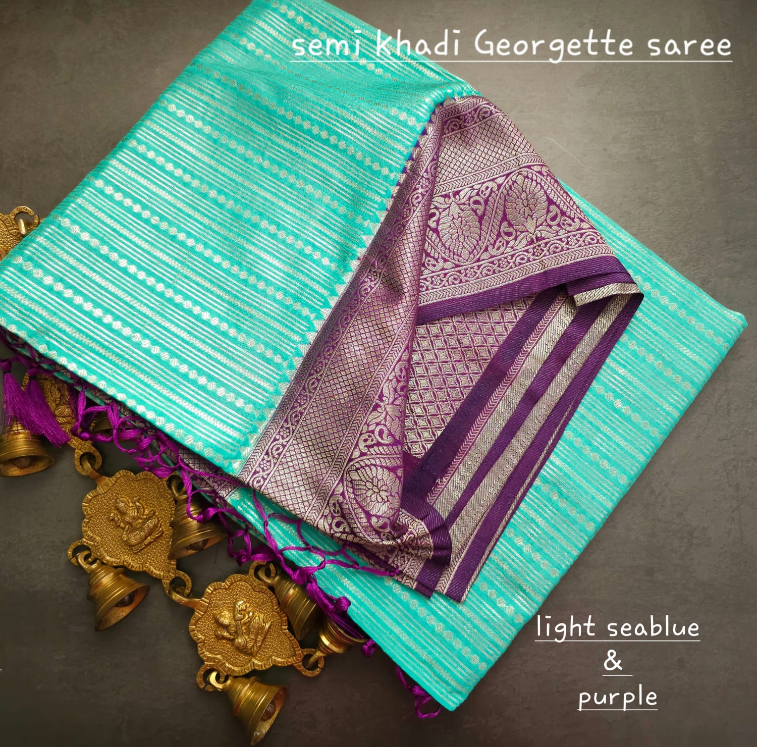 Semi khadi georgette with luckhnovi zari saree