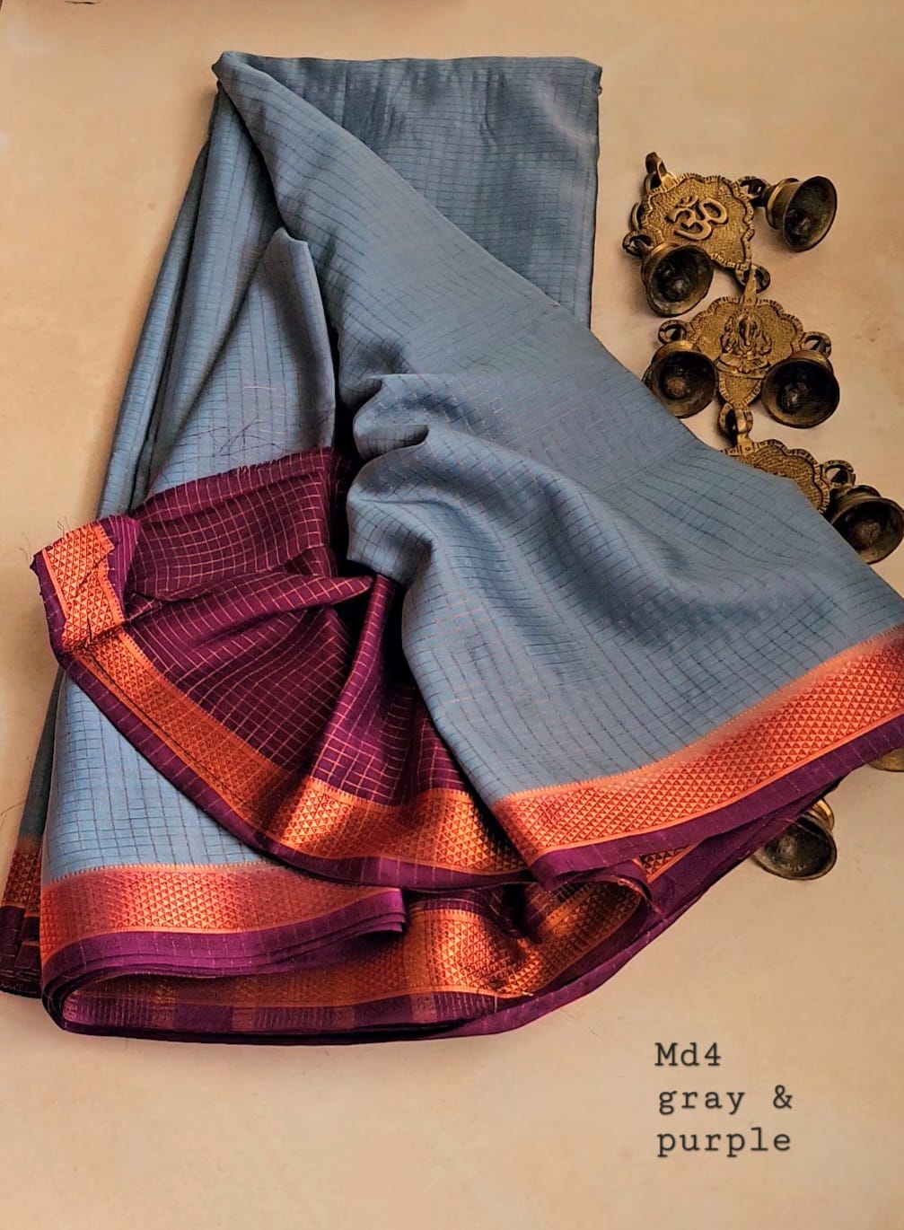 Copy of C Green Nd Wine Colour Semi Mysore Silk Saree