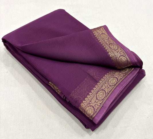 Semi Mysore Crape Silk Saree
