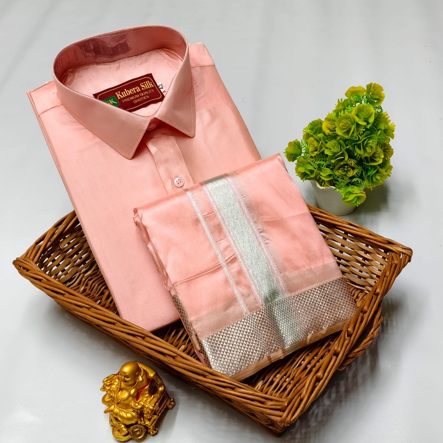 Majestic Heritage Semi Silk Dhoti Combo for Father & Son