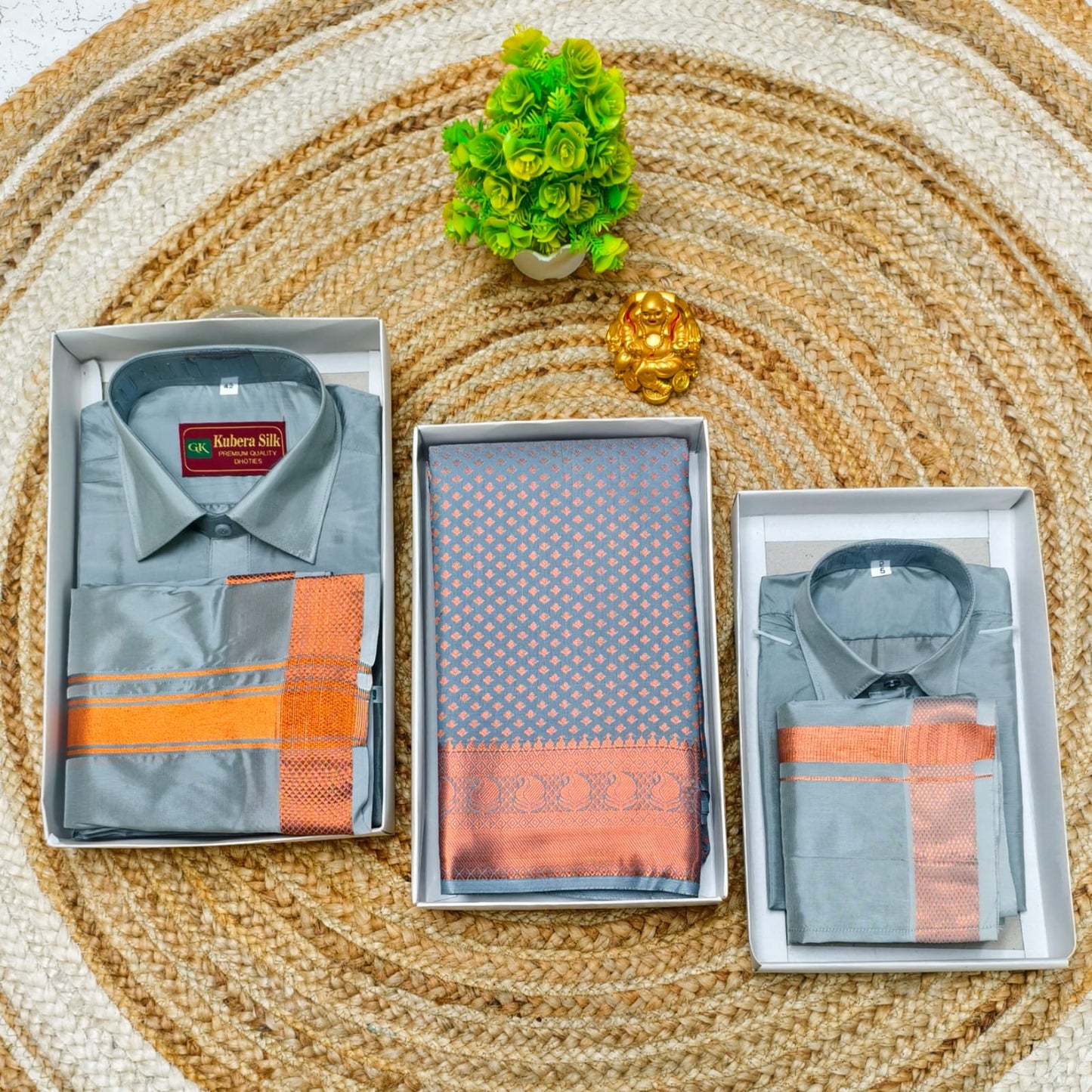 Premium Family Combo Saree with Father Son Ethnic Wear