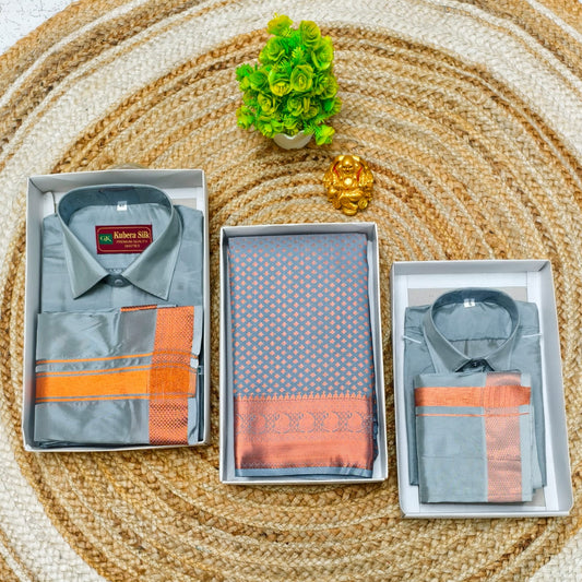 Premium Family Combo Saree with Father Son Ethnic Wear