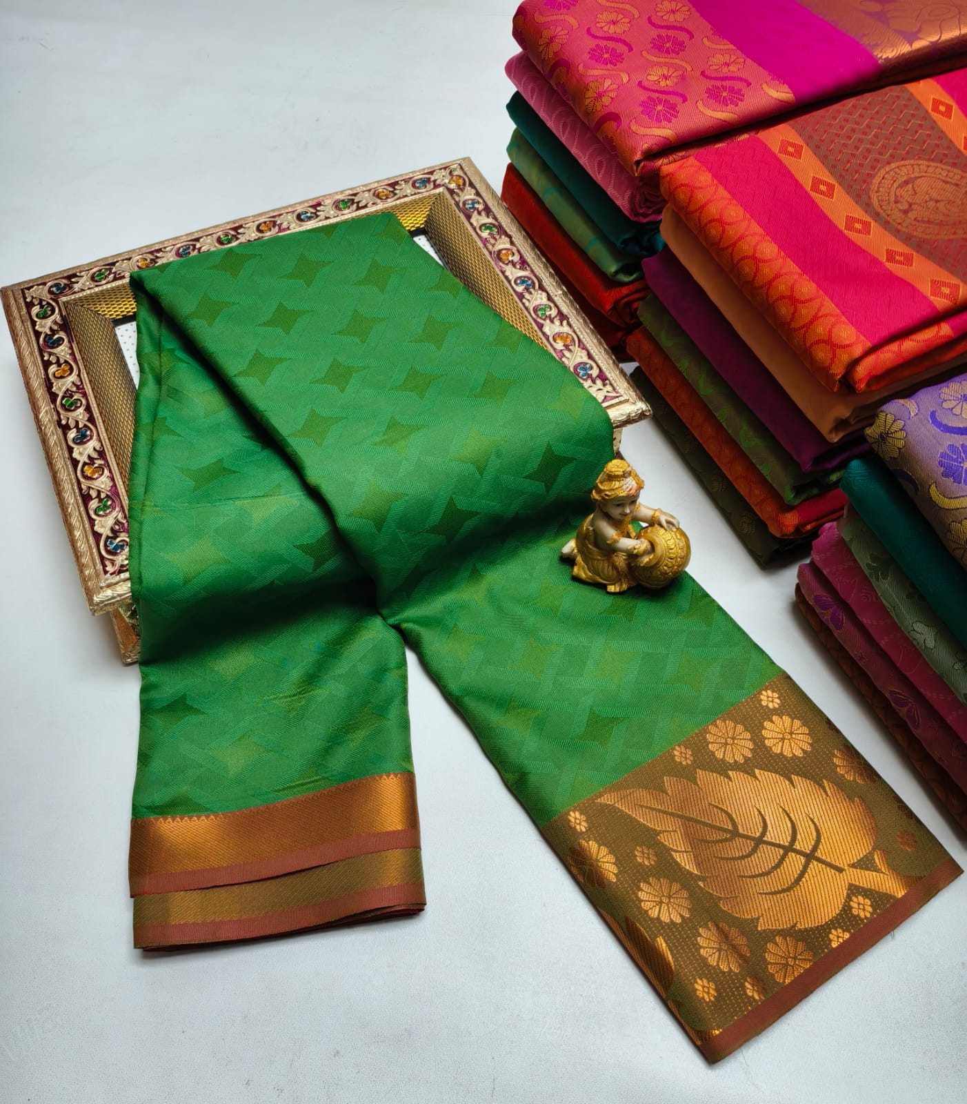 Semi Silk in Budget-Friendly Embossed Saree