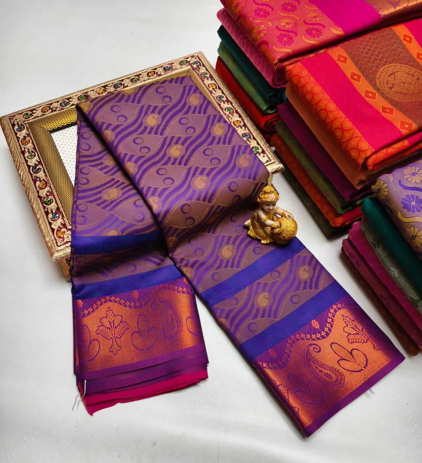 Semi Silk in Budget-Friendly Embossed Saree