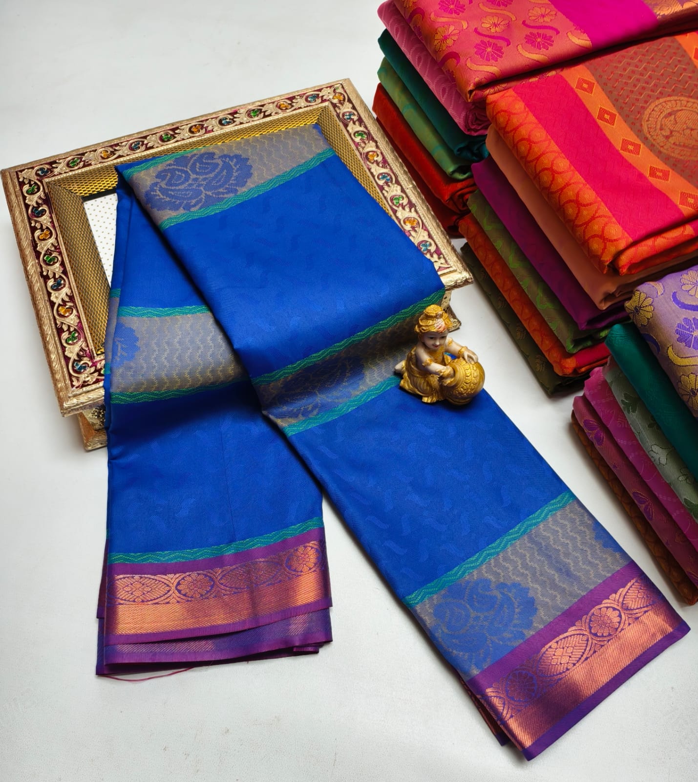 Semi Silk in Budget-Friendly Embossed Saree