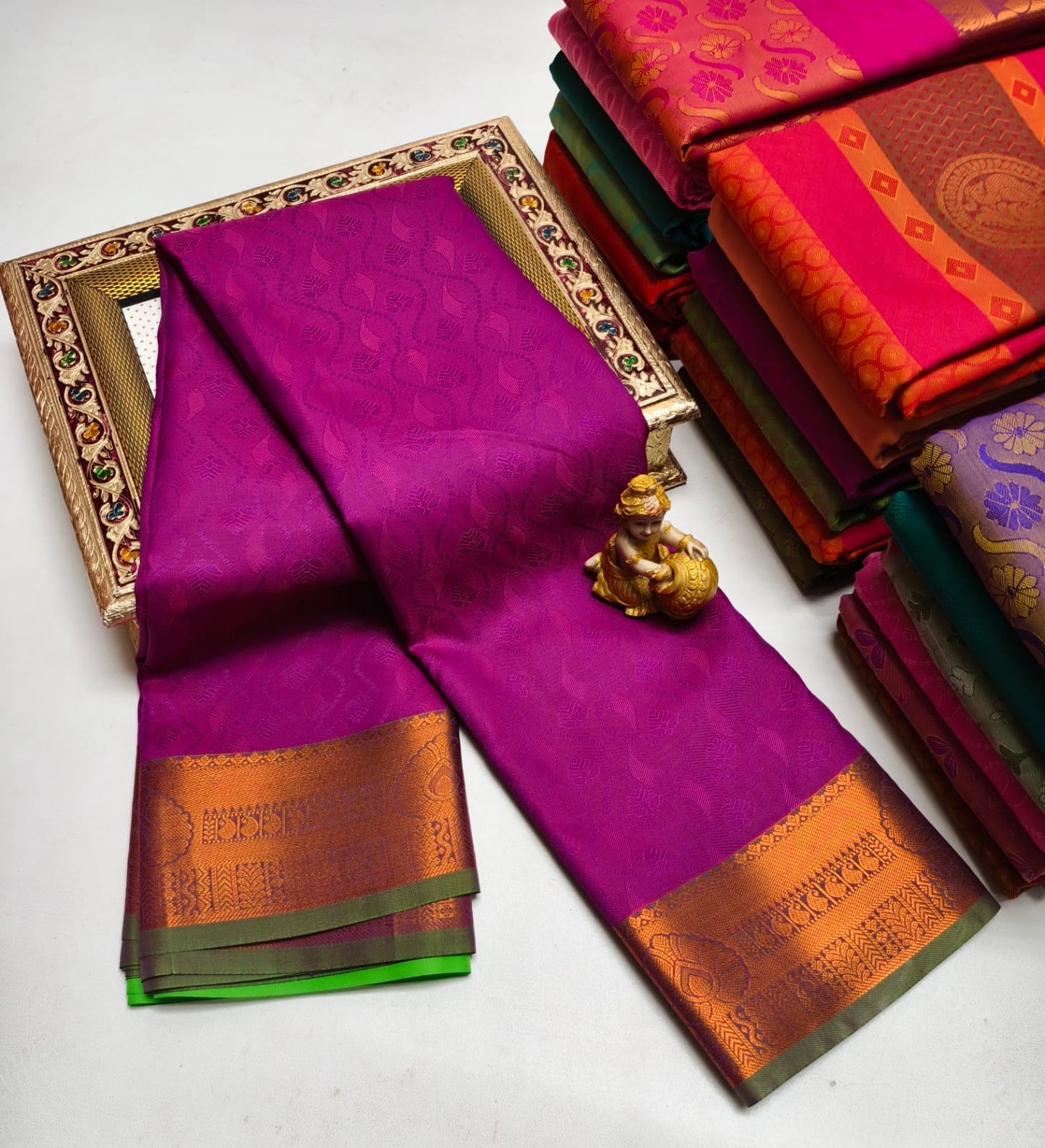 Semi Silk in Budget-Friendly Embossed Saree