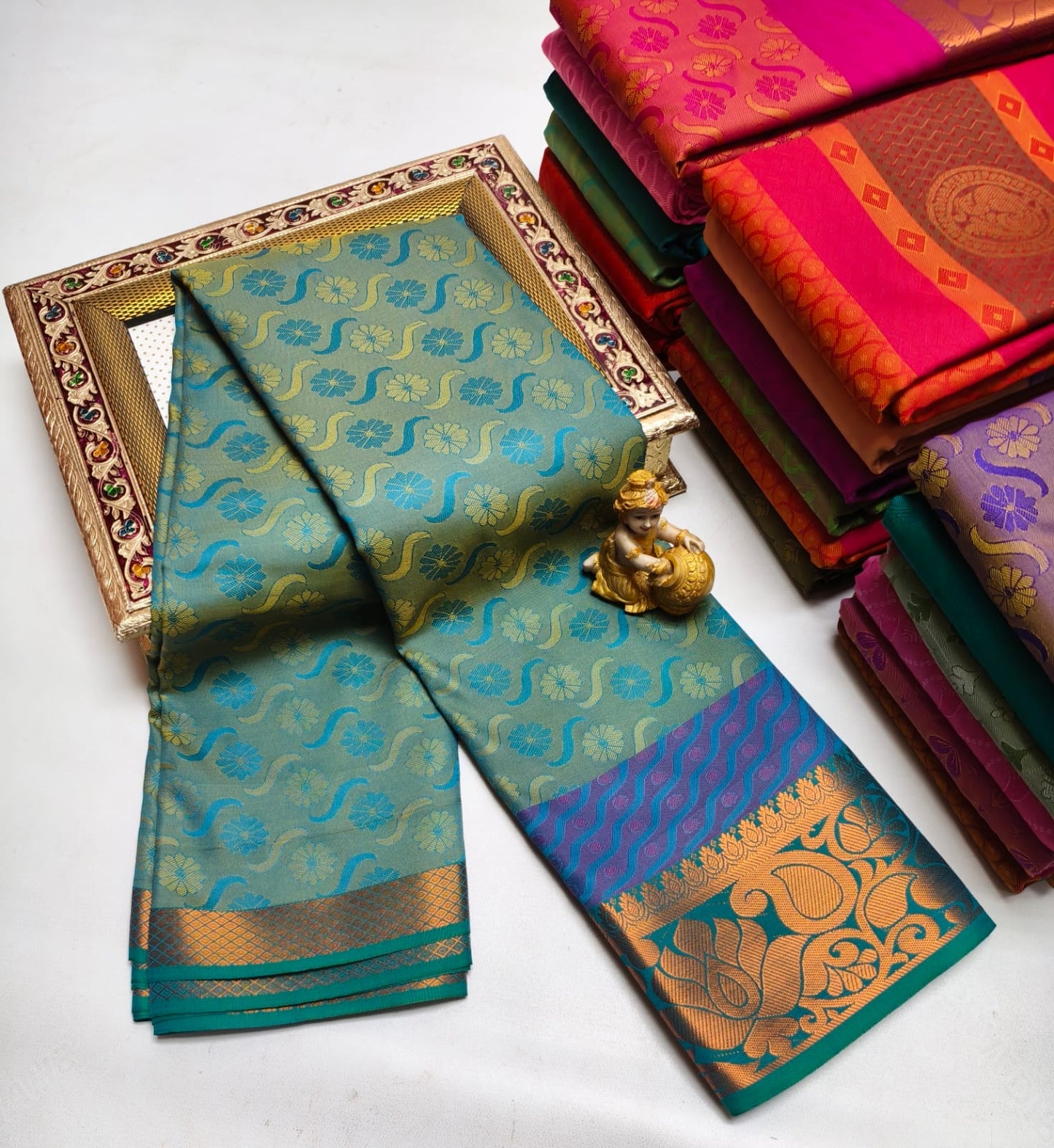 Semi Silk in Budget-Friendly Embossed Saree