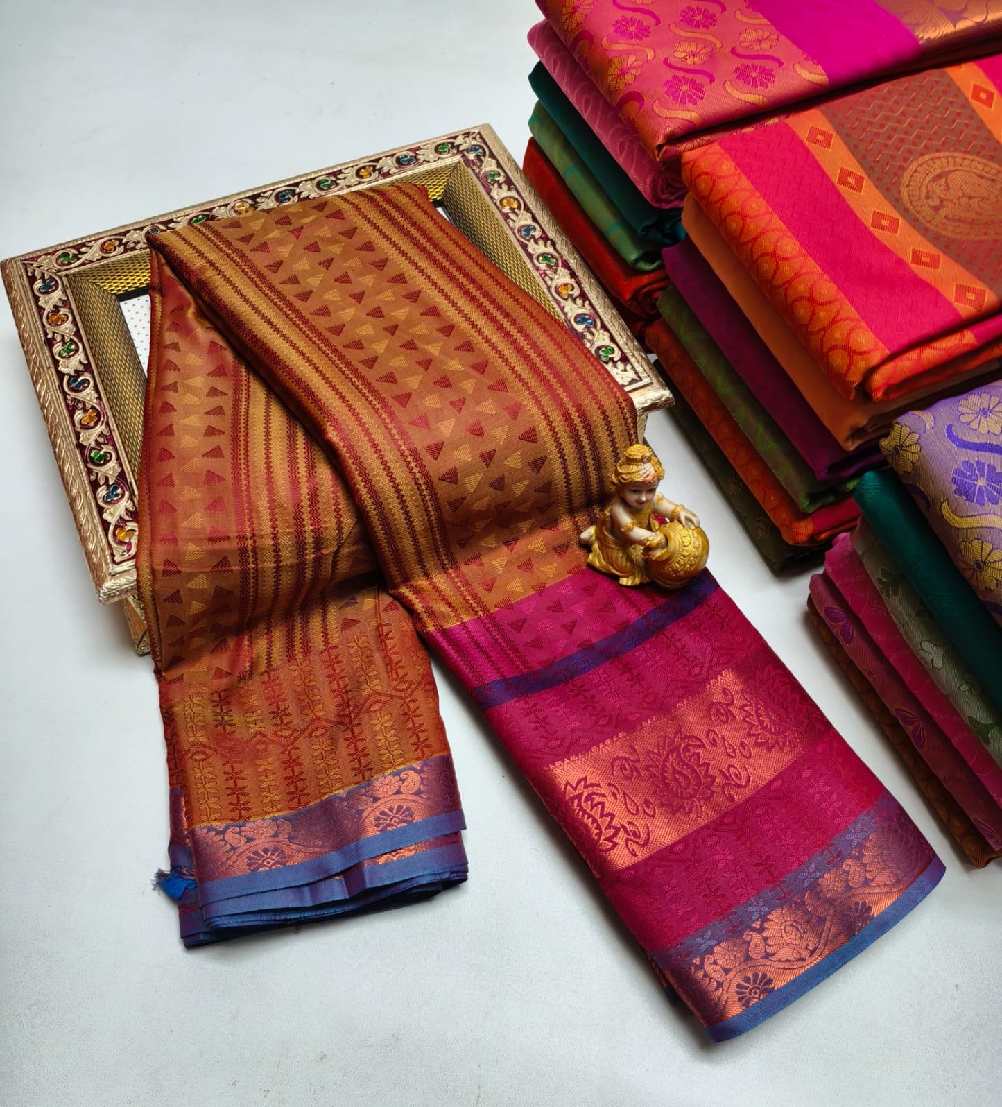 Semi Silk in Budget-Friendly Embossed Saree