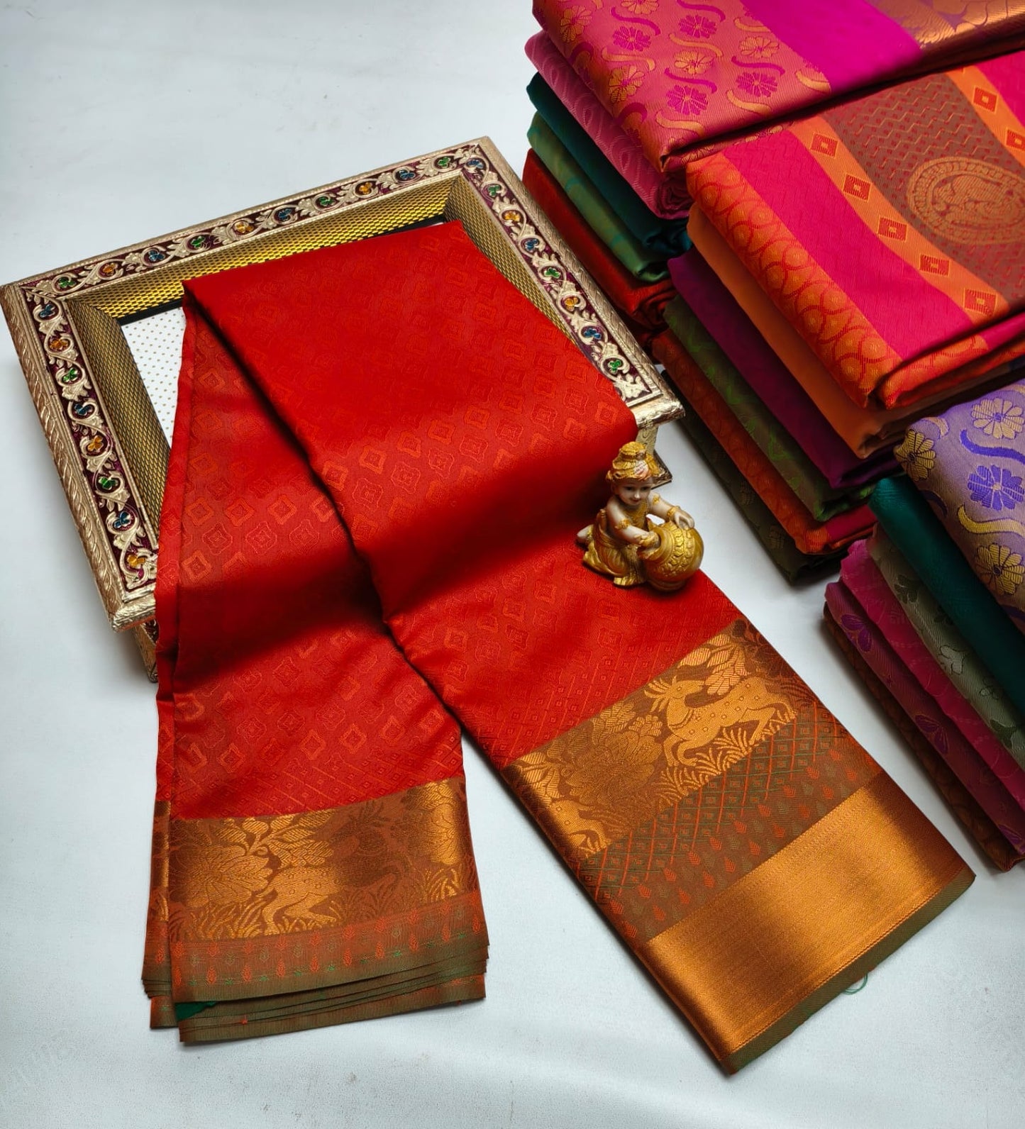 Semi Silk in Budget-Friendly Embossed Saree